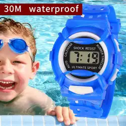 Детские часы для девочек Аналоговый Цифровой светодиодный электронный водонепроницаемый наручные часы браслет для мальчиков красочные