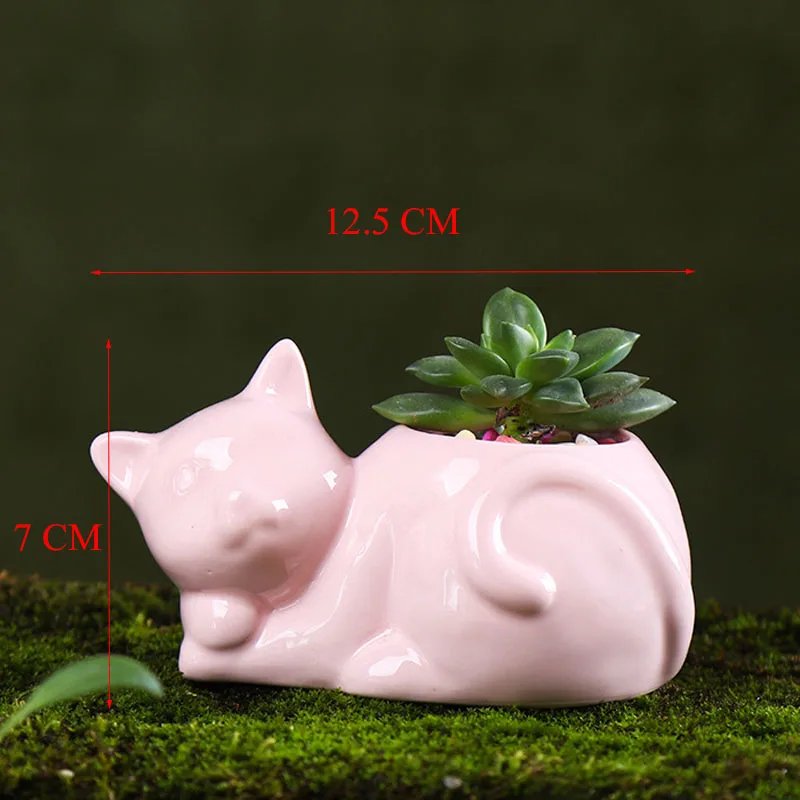 YeFine мультфильм Zakka кошка керамические цветочные горшки для мини сочные растения