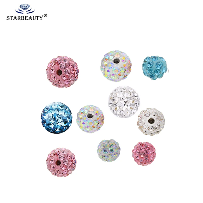 

5Pcs/lot 3/4/6/5/8mm Epoxy Crystal Threaded Piercing Ball Parts Belly Labret Eyebrow Nose Nipple Horseshoe Tongue Ring Piercings