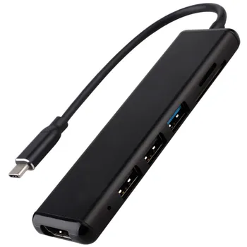 

USB C Adapter Hub USB C HUB 6-in-1 4K HDMI USB3.0 USB2.0 SD/Micro SD Card Type C Adapter for MacBook Pro for Huawei P20 Pro NEW