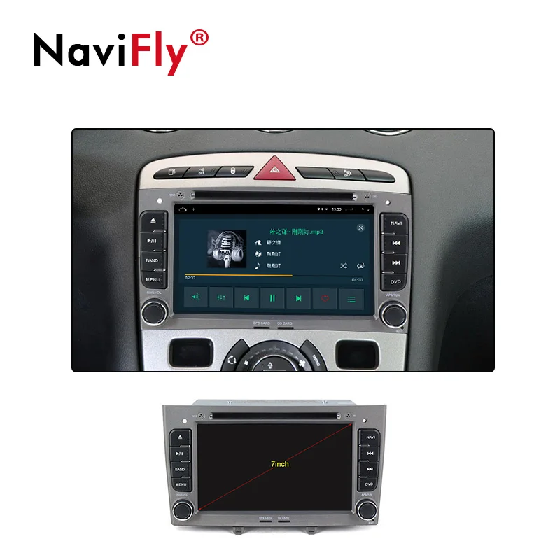 Cheap Navifly! 2G+32G Android 9.1 2din Car dvd radio audio GPS Navigation for PEUGEOT 308 2007-2013,408 2011-2014 car Stereo Head Unit 4