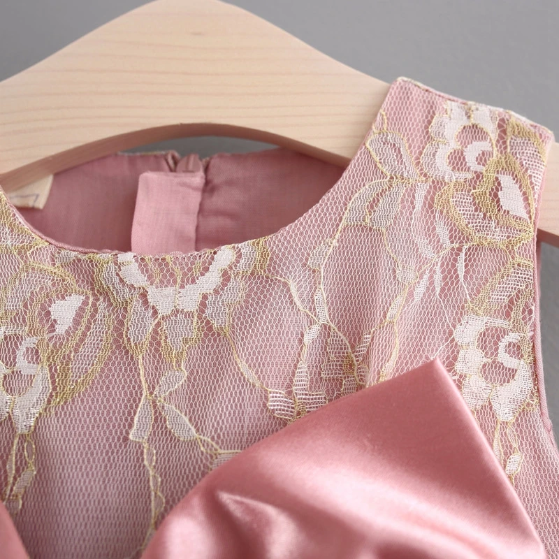 Baby Dresses Girls Children's Toddler Girls Big bowknot Chiffon Princess Dresses Party Dress for girls Easter kids clothing (6)
