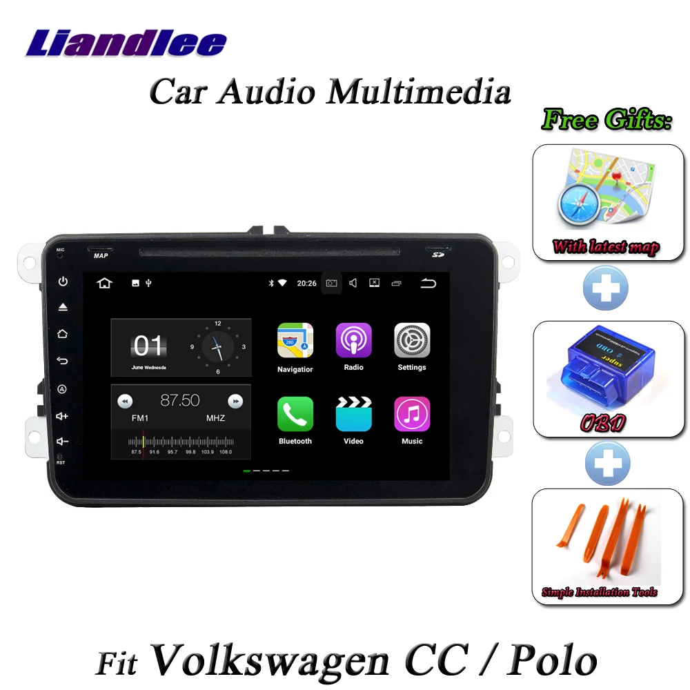 Clearance Liandlee Car Android System For Volkswagen CC / Polo Radio BT Wifi CD DVD Player GPS Nav Navi Navigation HD Screen Multimedia 0
