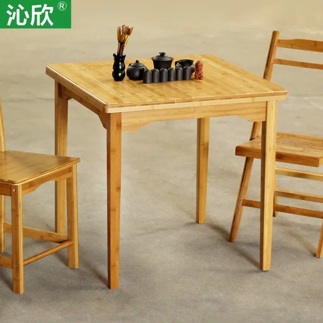 Qin Yan bamboo large square table wood dining table