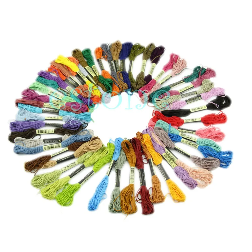 New 50 Anchor Cross Stitch Skeins Cotton Embroidery Thread Floss ASSORTED COLOR