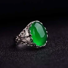 Ruifan Natural Stones Green Agate Emerald Gemstone Ring 925 Sterling Silver Rings for Women Girls Christmas Jewelry YRI118 Ruifan Natural Stones Green Agate Emerald Gemstone Ring 925 Sterling Silver Rings for Women Girls Christmas Jewelry YRI118