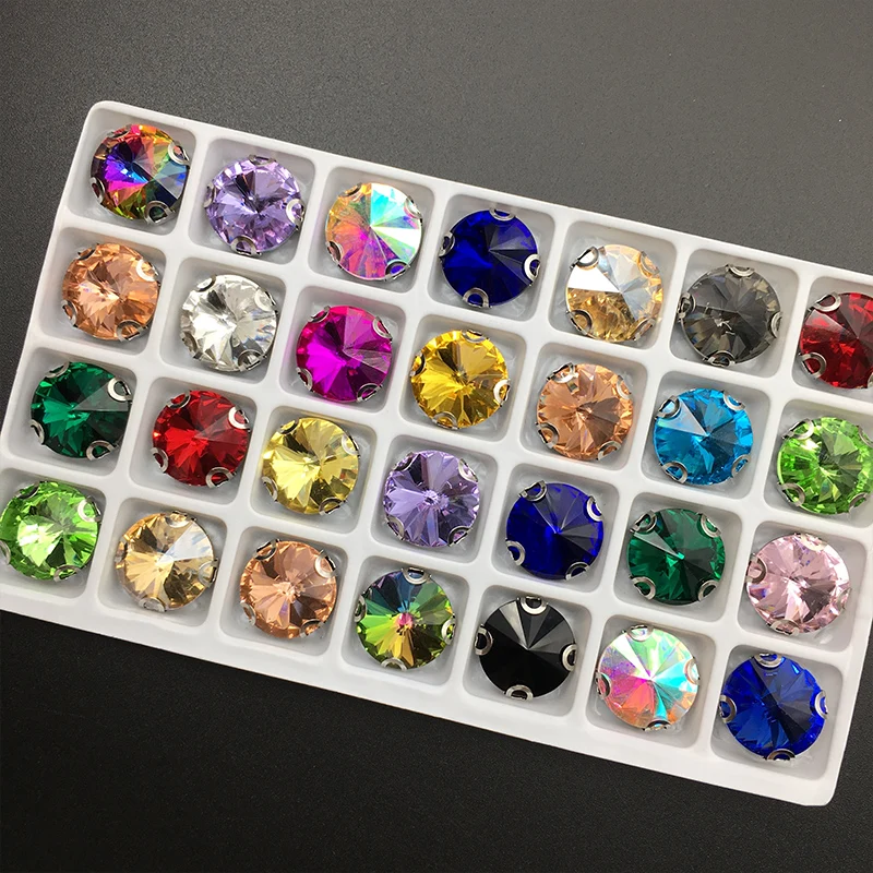 Rivoli-Sew-On-Stone-with-Claw-Setting-Round-Sew-On-D-Claw-Rhinestone-Crystal-Glass-Glitter