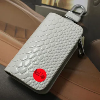 

KUNBABY 1 Pcs White Snake Leather Bag Car Key Case Cover Wallet Fashion Women Housekeeper Holders Free Shipping All Car Brands
