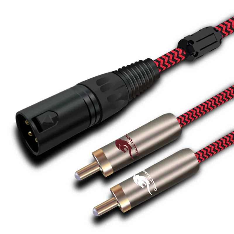 Premium Audio Cable Dual RCA to XLR 3 Pin Speaker Amp Mixer Console XLR