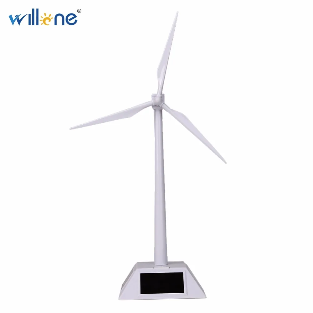 

Willone 1 set free shipping Plastic Model-Solar Powered Windmill Wind Turbine Desktop