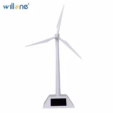Willone 1 set free shipping Plastic Model-Solar Powered Windmill Wind Turbine Desktop