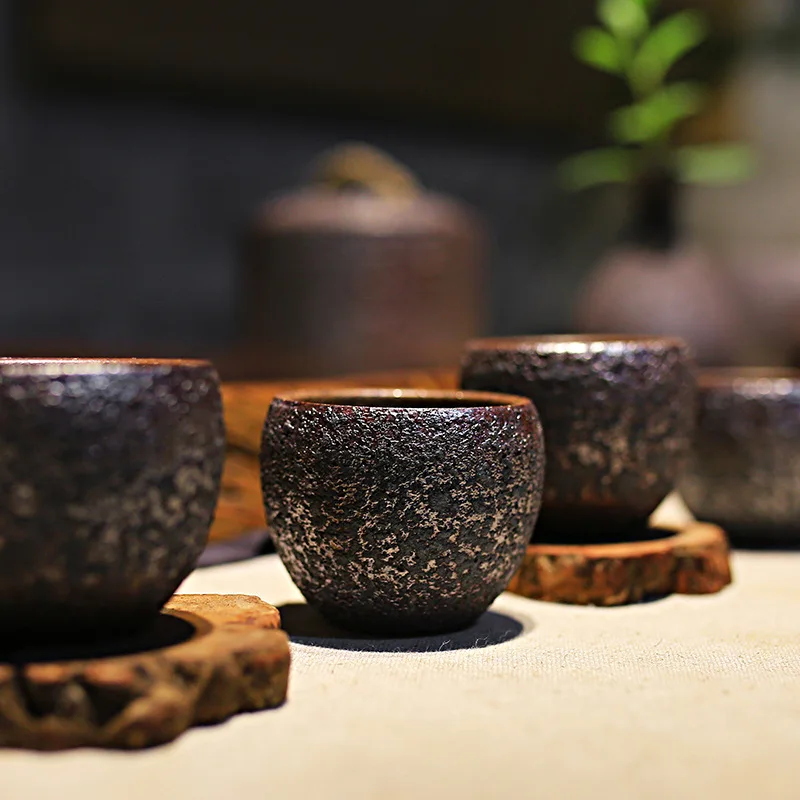 Фарфор подглазурная краска чай чайная чашка пиалы для чая для китайского кунг-фу традиционный чай комплекты ржавый глазури Античная чашка ручной работы