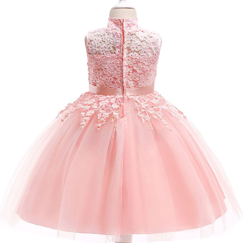 Детская праздничная одежда бальное платье для девочек, одежда для свадьбы платье принцессы для первого причастия костюм для малышей кружевное платье с бантом L5021