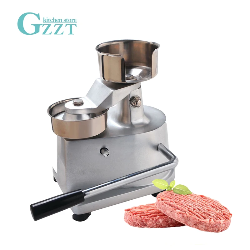  GZZT Kitchen Hamburger Press Maker Manual Burger Patty Meat Press Machine 100MM With 500Pcs Greasep - 32882727681