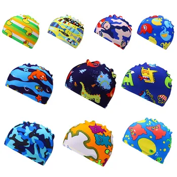 

New Fashion Children Kids Boy Girl Cartoon Print Comfort Swim Waterproof Swimming Cap Sports Hat Wholesale Free Ship Z5