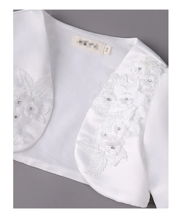 Цветы белый платок кардиган для девочек пальто длинный рукав короткий Длина пальто для девочек свитер детский KC-1831