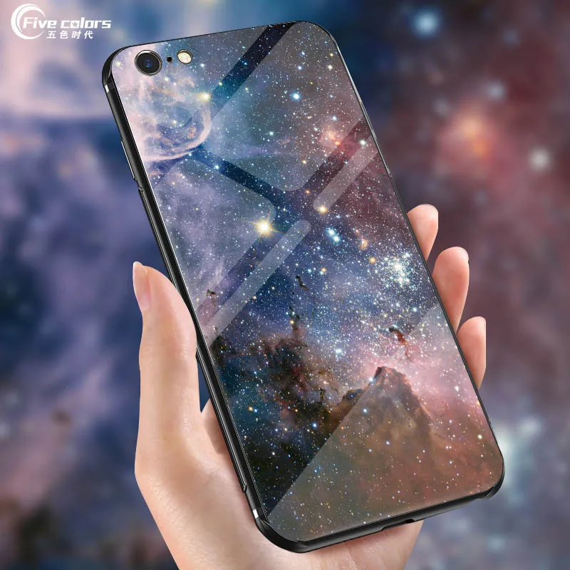 

Luxury Star Space Case Cover For OPPO R17 Pro Find X Shells Printed Marble Tempered Glass Case For OPPO R11 Plus R11s Plus Cover