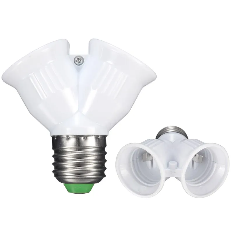 

E27 To 2 E27 Lamp Base PC Material Holder Converter Socket 2E27 Y Shape Light Bulb Splitter Adapter Conversion 1A 220V