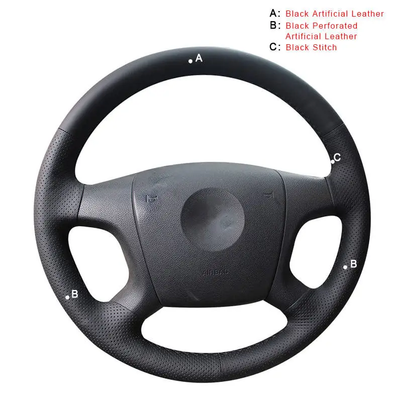 Автомобильная оплетка на рулевое колесо для старых Skoda Octavia 2005-2009 Fabia 2005-2010 Авто колеса Чехлы для интерьера автомобиля-Стайлинг - Название цвета: Artificial Leather