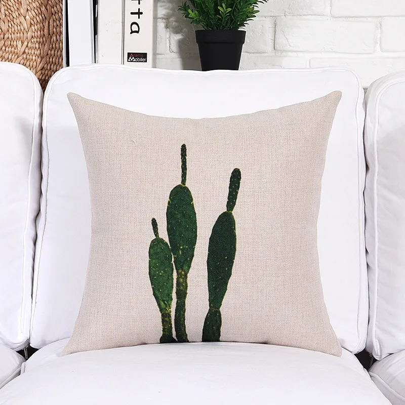 Узкая стильная натуральная растительная кактус ананасы напечатанная наволочка для подушки домашняя декоративная подушка для дивана чехол Almofada Cojines - Цвет: A2
