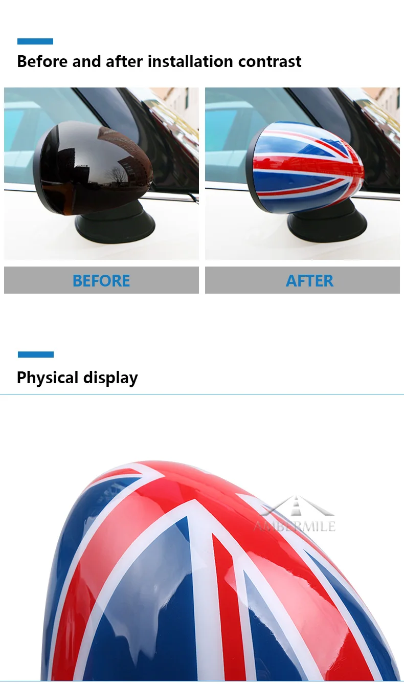 Car Rearview Mirror Cover Shell Housing Sticker for Mini Cooper JCW F54 Clubman F60 Countryman Accessories Car Styling (5)