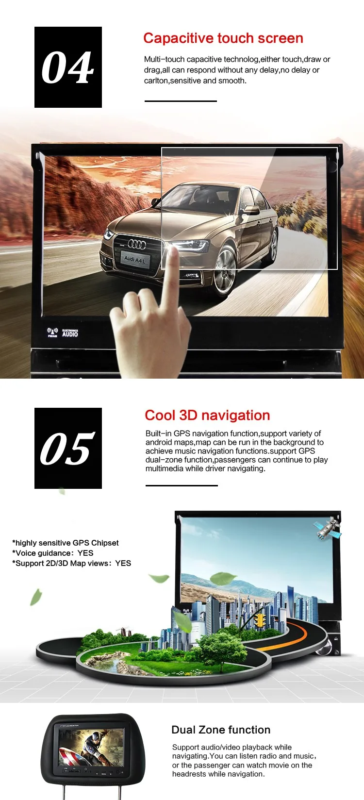 Excellent Eunavi Universal 7" 1 Din 2G RAM Android 6.0 Quad Core Car DVD Radio Stereo GPS Navigation With WIFI Steering wheel control 3