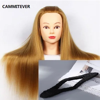 

CAMMITEVER 20'' Hairdressing Training Head Hair Braiding Dummy of Hairstyles Doll Wig Head Hair Tool Mannequin Head + Clamp