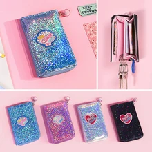 Голограмма, женский кожаный кошелек, органайзер, держатель для ключей, кошелек, лазерные держатели для карт, маленький карман для монет, кошелек, чехол для ключей, сумка