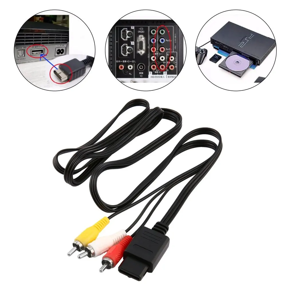 

For SNES SUPER Nintend N64 GAMECUBE AV RCA Audio Video Cable TV Console