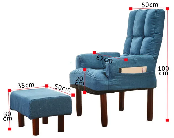 Ленивый диван стул с подножкой подлокотник мебель для гостиной спинка подголовник Регулируемый современный акцент кресло