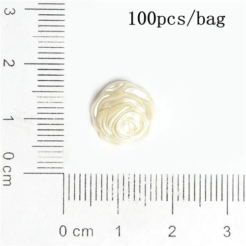 12x12mm 100pcs Много-размер высокое качество ручной работы слоновой кости ABS цветок из искусственного жемчуга бусины для DIY ювелирных изделий ремесло украшения - Цвет: 12x12mm 100pcs