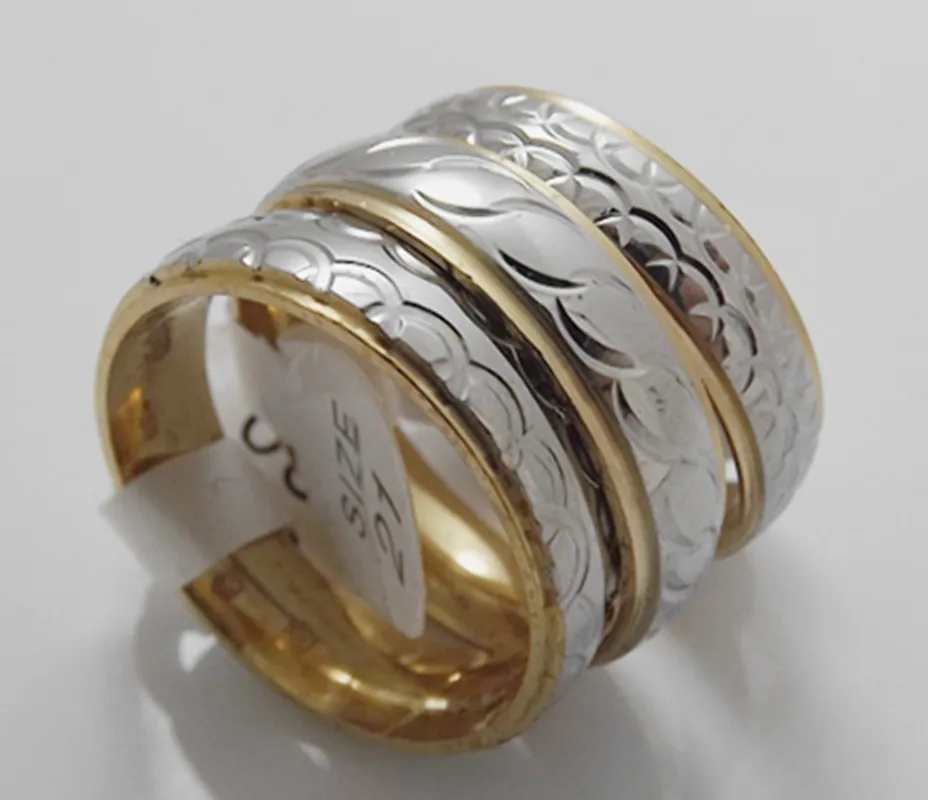 

For sale 9 pcs fashion Mixed style gold inner sphere stainless steel rings