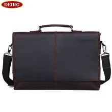 Excelent Genuine Leather Vintage Cowhide Men Briefcase Tote Business Handbag Shoulder Bag Fit For 13 inch Laptop PR091079