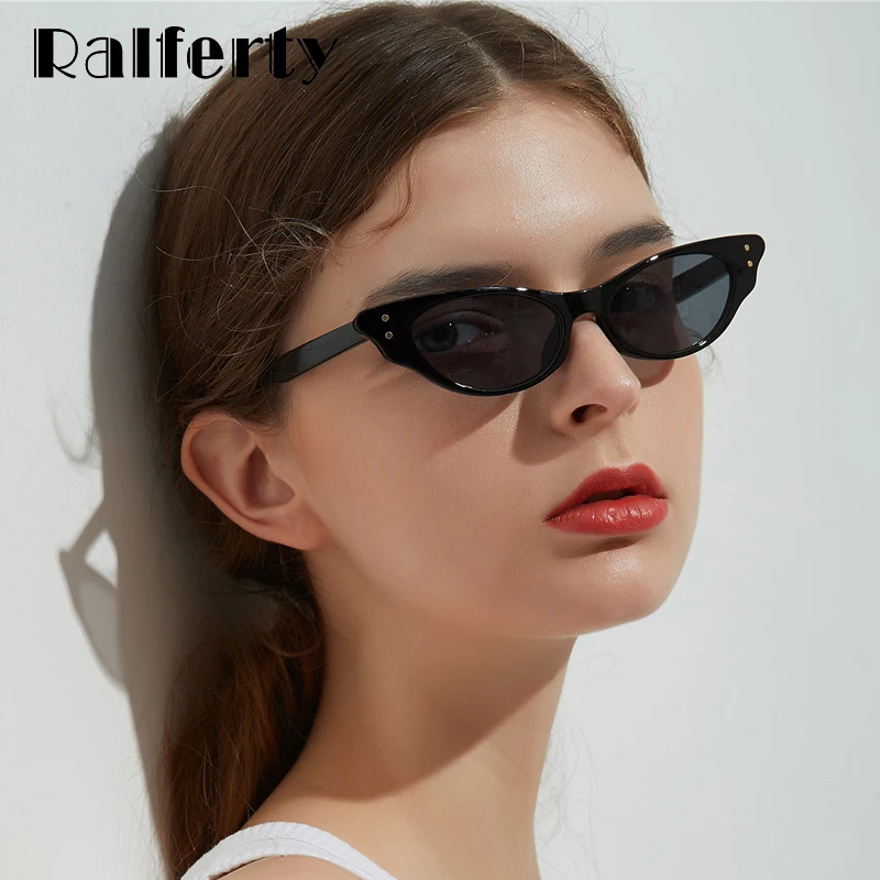 

Ralferty 2018 Retro Small Cat Eye Sunglasses Women Vintage Clear Red Butterfly Sun Glasses UV400 Eyewear lunette gozluk W18511