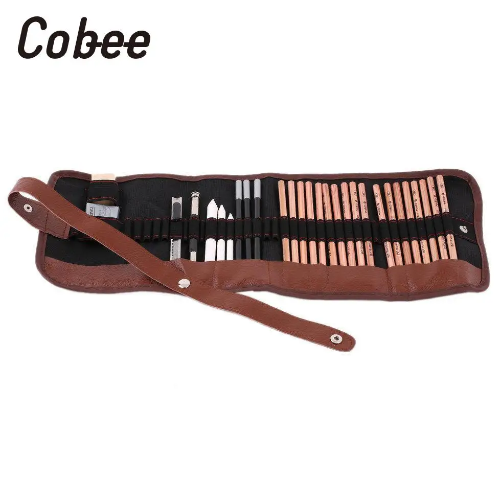 

Cobee Portable 29Pcs/Set Sketch Useful Pencils Eraser Drawing Painting Learning Tool Stationery Students Gifts School Supplies