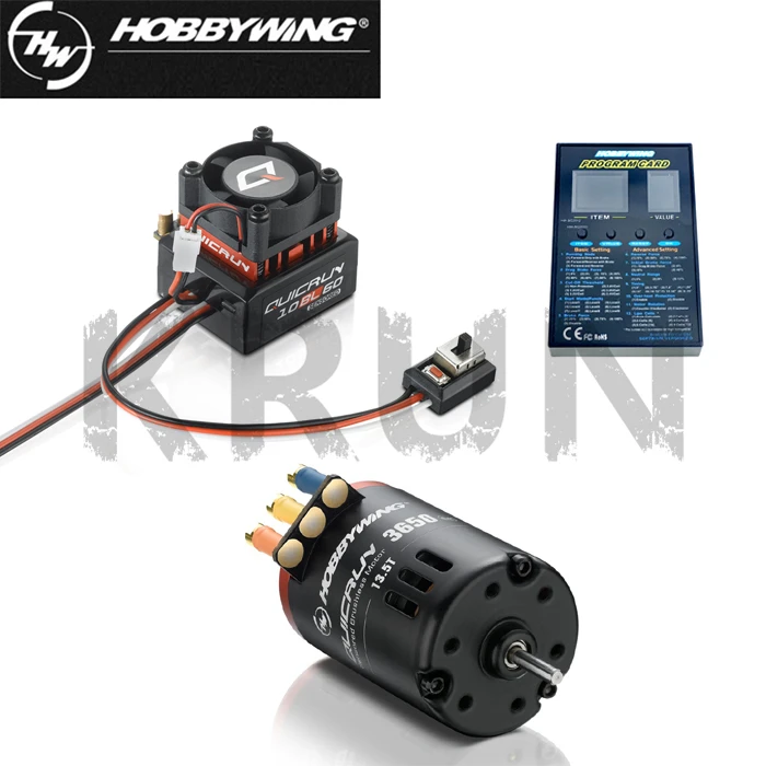 

3pcs/set Hobbywing QUICRUN 3650 Sensored 2-3S Race Brushless Motor + QuicRun WP 10BL60 60A ESC+LED Program Card For 1/10 Rc Car