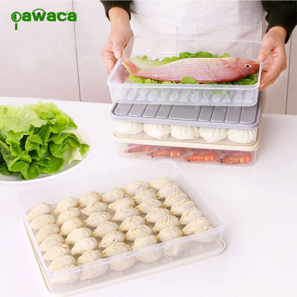 

Pawaca New Kitchen Refrigerator Storage Box Food Egg Container Spacer Layer Storage With A Dust-Proof Drawer Fresh Organizer