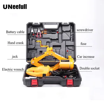 

12V DC Electric Wrench Power Hydraulic Car Jack 2ton Inflatable Portable Lift Electric Fast Tire Repair Tools Set Power tool set