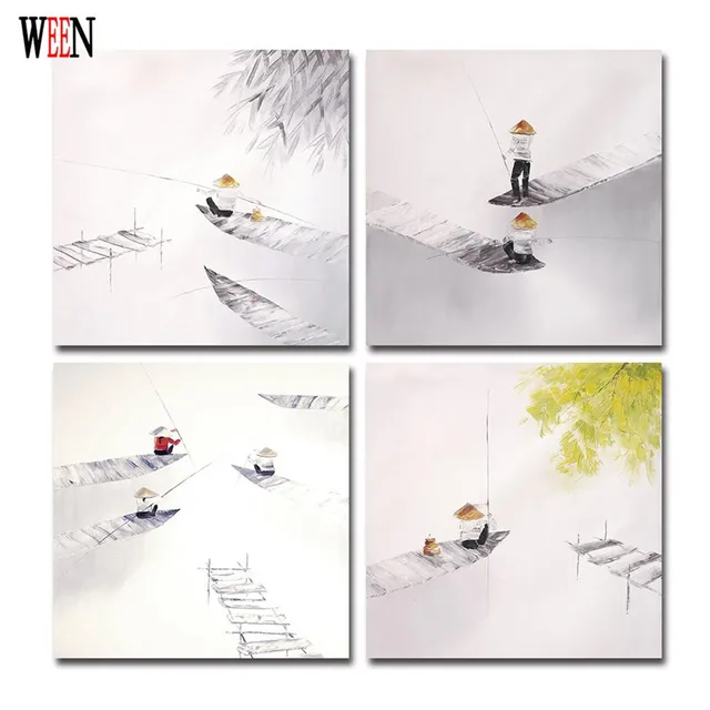 Fischer Leinwand Malerei boot malerei Wandbild Für Wohnzimmer angeln ... Fischer Leinwand Malerei boot malerei Wandbild Für Wohnzimmer angeln ...