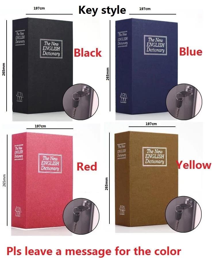Caixa de Banco de Poupança Inglês Bookssafes Cofres Dicionário Criativo Chave Aberta 26.5 cm * 19.7 6.5