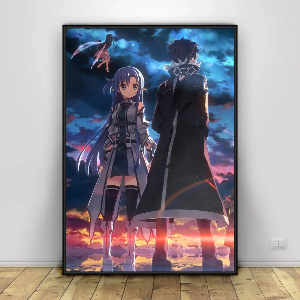 Sword arte en línea Kirito Asuna seda del arte del Anime pared Promo cartel 12x18 pulgadas Sword arte en línea Kirito Asuna seda del arte del Anime pared Promo cartel 12x18 pulgadas