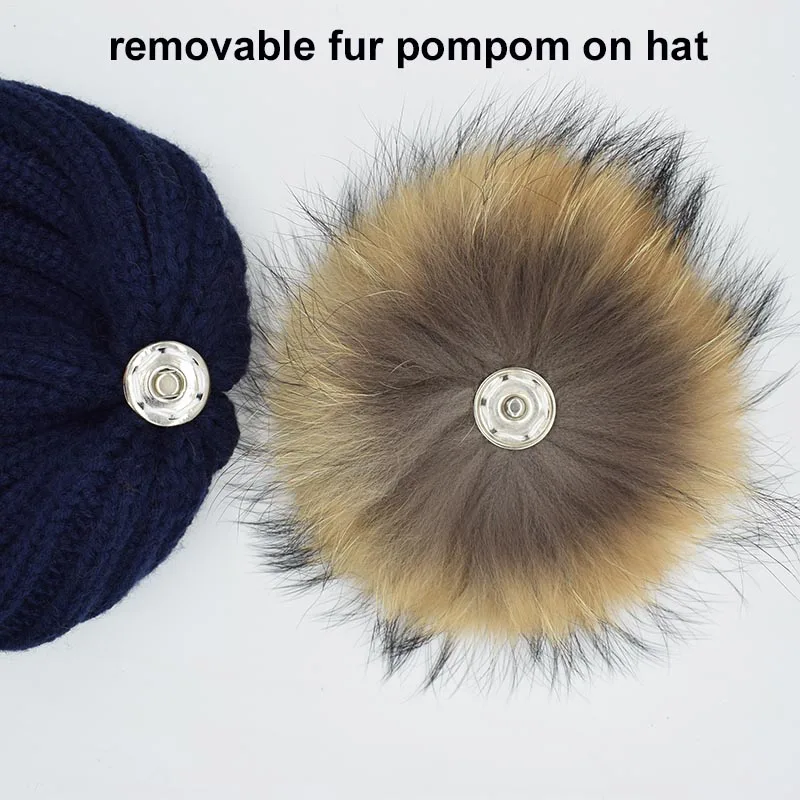 fur pompom on hat