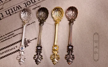 

2000pcs/lot Creative Antique European Style Retro Small Spoon Alloy Plating Tableware Cooking Tools Coffee & Tea ScoopsTools