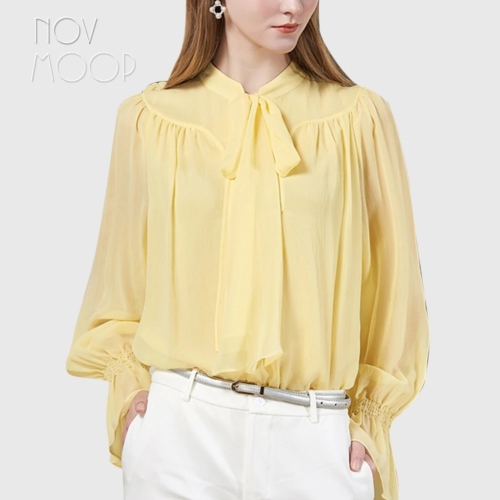 Women plus size natural silk tops blouses France palace style long