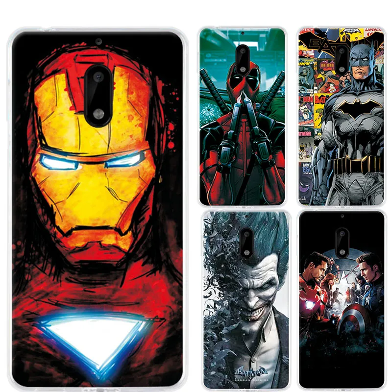 

Charming Painted Case Cover For Nokia 6 5.5" Marvel Avengers Captain America Soft TPU Phone Cases For Nokia 6 Nokia6 Coque Funda