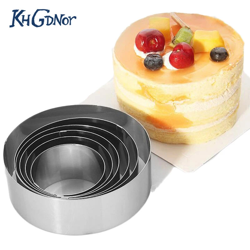 

6Pcs/Set Stainless Steel Round Shape Mousse Ring Home Diy Mousse Cake Decoration Mold Baking Cookie Biscuit Cutter Bakeware Too