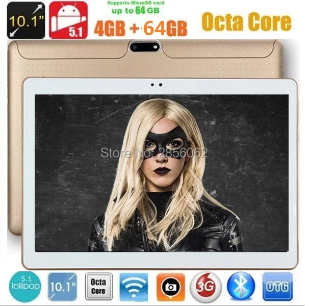 10 inch tablet pc 4GB RAM 64GB ROM 8 Cores andriod 5.1 Octa Core 5MP 1280*800 IPS Kids Gift MID 3G WCDMA Tablets 10.1