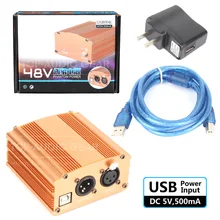 USB Вход 48В DC Phantom Питание для конденсаторный микрофон компьютер Запись аудио студии Радиовещания микрофон