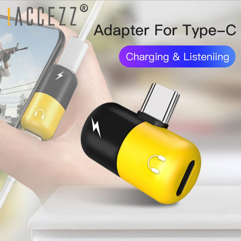 Адаптер ACCEZZ type C для зарядки, подслушивающий преобразователь для huawei P20 Pro Lite, Xiaomi, 3,5 мм, для USB-C, разделитель аудиокабеля для наушников