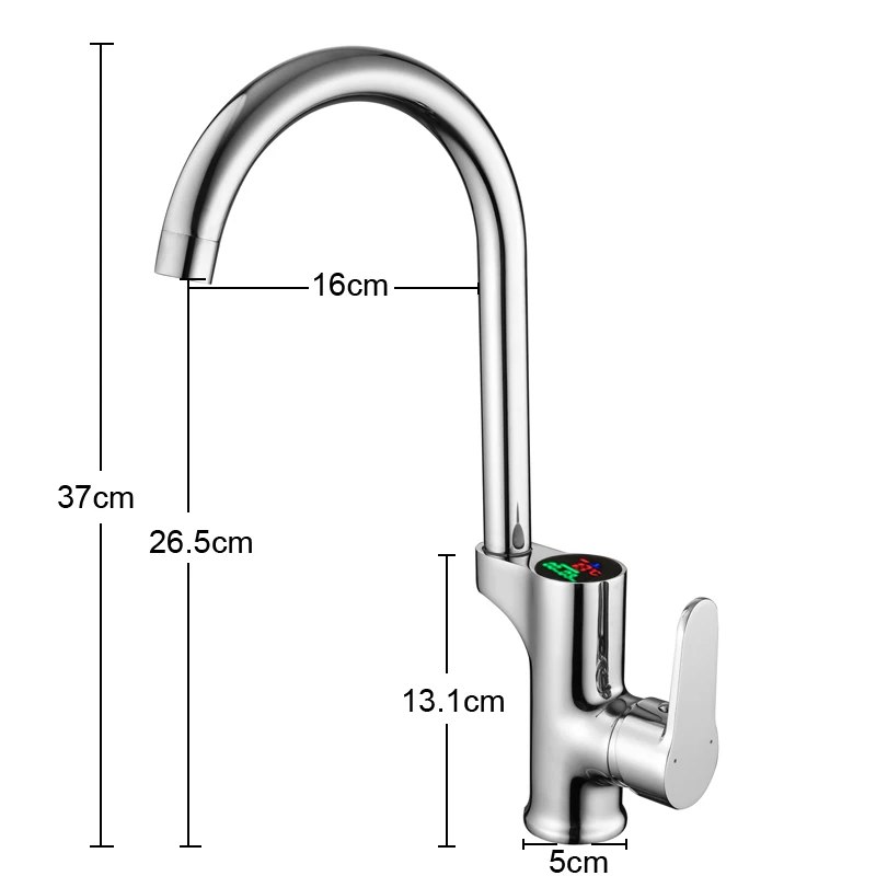 Becola светодиодный смеситель для кухни с ЖК-дисплеем и цифровым дисплеем, Твердый латунный хромированный смеситель для кухни